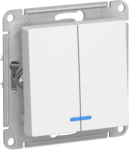 Выключатель с подсветкой без рамки Systeme Electric AtlasDesign 2-кл. лотос фото Выключатель с подсветкой без рамки Systeme Electric AtlasDesign 2-кл. лотос картинка